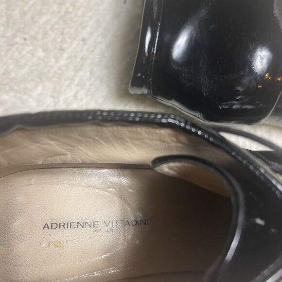 Adrienne Vittadini Leather Black Patent Lace-Up Boots SZ9M - Picture 10 of 12